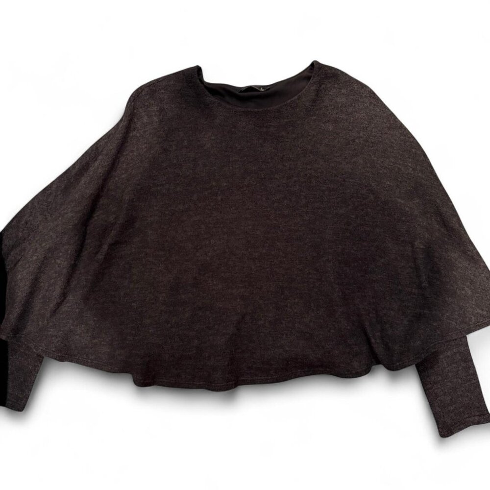 Zara black cropped sweater with bell sleeves